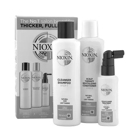 Nioxin Kit Sistema 1 Para Cabello Natural Con Pérdida De Densidad Leve. 3 Nioxin Kit Sistema 1 Para Cabello Natural Con Pérdida De Densidad Leve.